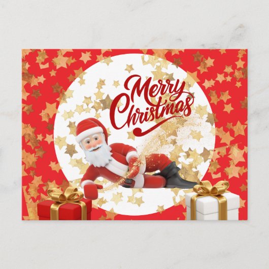 クールサンタクロースのクリスマスホリデー🎅 シーズンポストカード (正面)