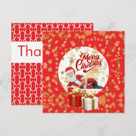 クールサンタクロースのクリスマス🎅 サンキューカード