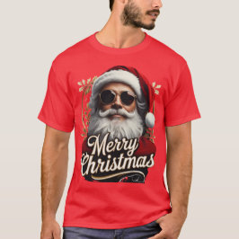 "クールサンタ メリークリスマスTシャツ – 面白いホリデー Tシャツ