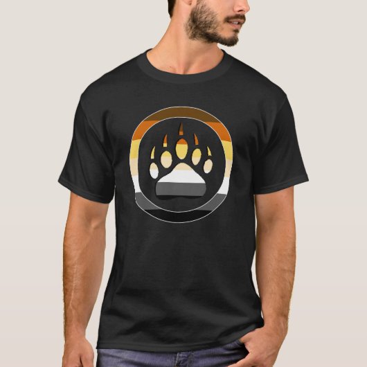 クールサークルベアプライドフラッグベアパウ Tシャツ (正面)