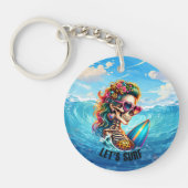 クールサーフィン愛好家ワードアート キーホルダー (正面)