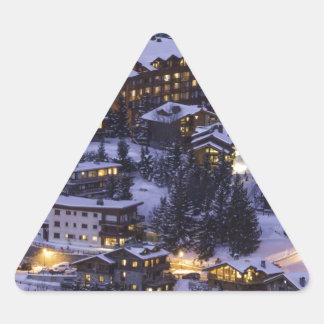 クールシュヴェル山の雪 三角形シール