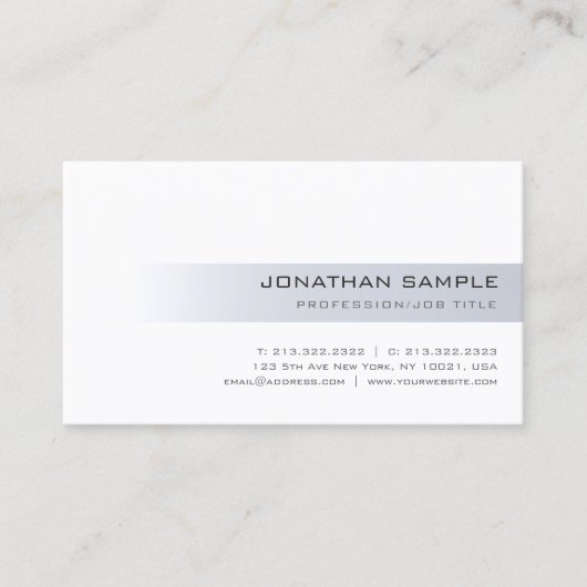 クールシルバーモダンプロフェッショナル上部 名刺 (正面)