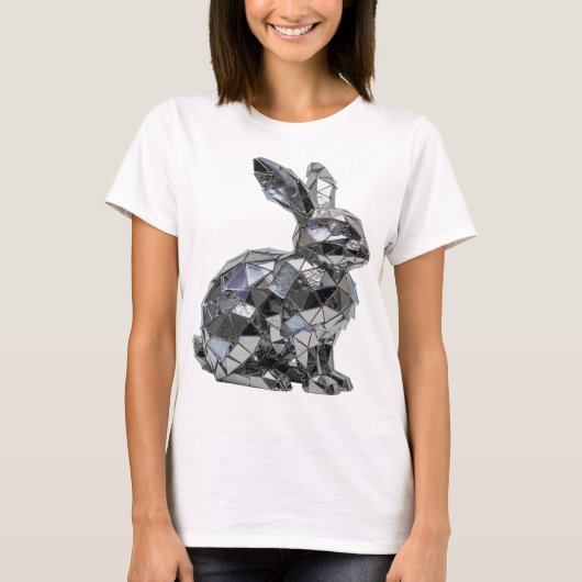 クールシルバー抽象アートデザイン Tシャツ (正面)