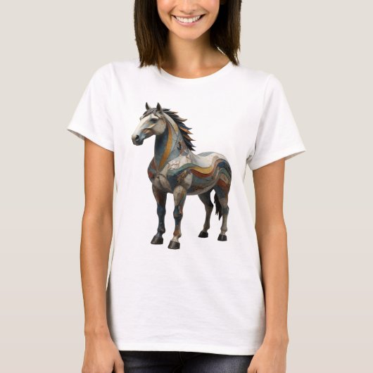 クールシルバー抽象芸術デザイン Tシャツ (正面)
