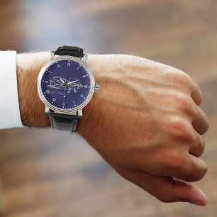 クールシンプルセスナ航空機&雲 腕時計