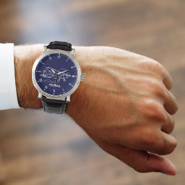 クールシンプルセスナ飛行機&雲カスタムギフト 腕時計