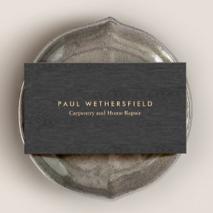 クールシンプルダークウッド大工とメンテナンス 名刺