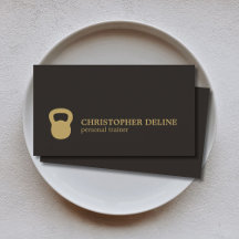 クールシンプルブラック金ゴールドケトルベルパーソナルトレーナー