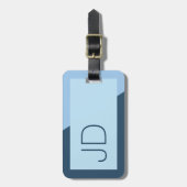 クールシンプルブルージオメトリックモノグラム ラゲッジタグ (正面縦)