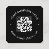 クールシンプルミニマルテンプレート |黒 スクエア名刺 (正面)