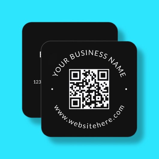 クールシンプルミニマルテンプレート |黒 スクエア名刺