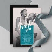 クールシンプルユニークターコイズサンキューカード セーブザデート