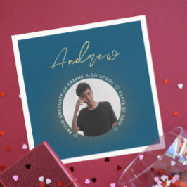 クールシンプル金ゴールドモダンタイポグラフィグラッドフォト スタンダードカクテルナプキン