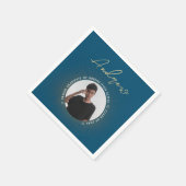 クールシンプル金ゴールドモダンタイポグラフィグラッドフォト スタンダードカクテルナプキン (角)