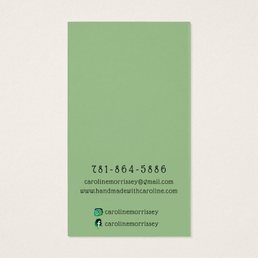 クールジュエリーイヤリング表示水カラーカード (裏面)