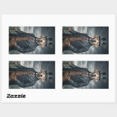 クールスエレガントビクトリアンテアムパンクラブラドールドッグアート 長方形シール (シート)