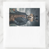 クールスエレガントビクトリアンテアムパンクラブラドールドッグアート 長方形シール (バッグ)