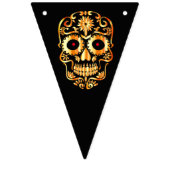 クールスカルスタイリッシュハローウィンパーティ旗 バンティングフラッグ (第1の旗)