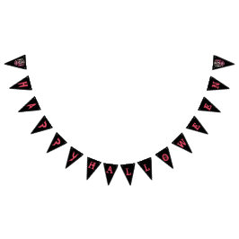 クールスカルスタイリッシュハローウィンパーティ旗 バンティングフラッグ