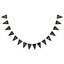 クールスカルスタイリッシュハローウィンパーティ旗 バンティングフラッグ