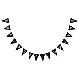 クールスカルスタイリッシュハローウィンパーティ旗 バンティングフラッグ