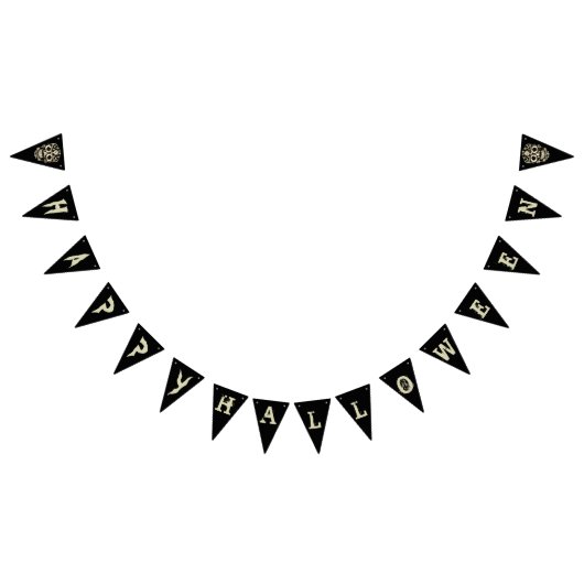 クールスカルスタイリッシュハローウィンパーティ旗 バンティングフラッグ (全)