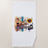 クールスケルトンのビーチ ビーチタオル (正面)