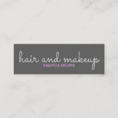クールスタイリッシュシンプルグレー美しいヘアメイク スキニー名刺 (正面)