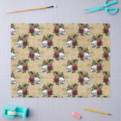 クールステームパンクスカルと花 薄葉紙 (クラフト)