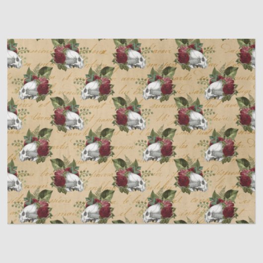 クールステームパンクスカルと花 薄葉紙 (正面)