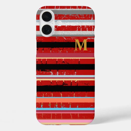 クールストライプイニシャル付きカスタム Case-Mate iPhoneケース (裏面)
