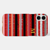 クールストライプイニシャル付きカスタム Case-Mate iPhoneケース (裏面 (横))