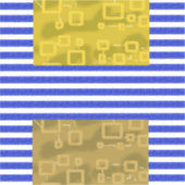 クールストライプ金ゴールド幾何学的 シール (正面)