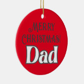 クールタイポグラフィモダンメリークリスマスパパ セラミックオーナメント (右)