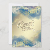 クールタイポグラフィ抽象芸術アルコールインク金ゴールドモダン 招待状 (裏面)