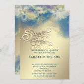 クールタイポグラフィ抽象芸術アルコールインク金ゴールドモダン 招待状 (正面/裏面)