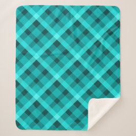 クールターコイズエレガント格子状メディアシェルパブランケット シェルパブランケット