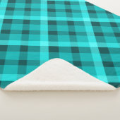 クールターコイズエレガント格子状メディアシェルパブランケット シェルパブランケット (3/4)