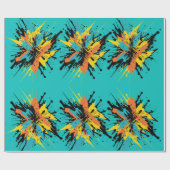 クールターコイズブルーパントボールブラスト絵を描スプラット ラッピングペーパー (フラット)