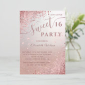 クールダイヤモダンモンド高級バラ金ゴールドスウィート16 招待状 (スタンド正面)