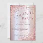 クールダイヤモダンモンド高級バラ金ゴールドスウィート16 invi 招待状 (正面)