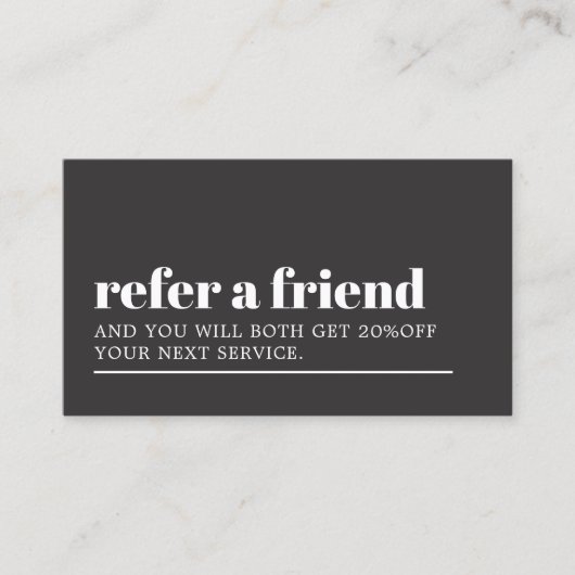 クールダークはっきりしたグレーホワイト美しいサロン 紹介カード (正面)