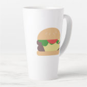 クールチーズバーガー フード系イラスト カフェラテマグ (右アングル)