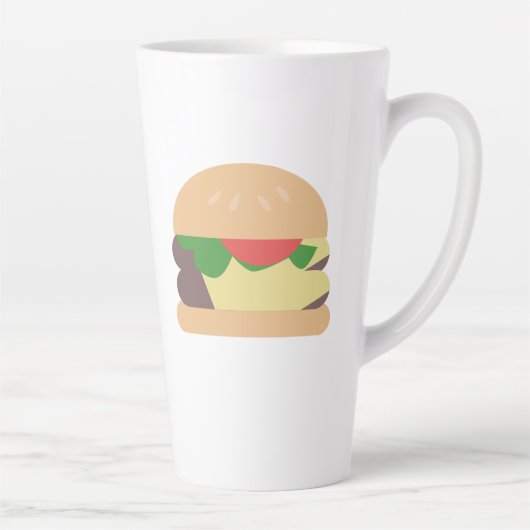 クールチーズバーガー フード系イラスト カフェラテマグ (右)