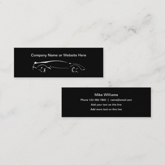 クールテーマ車のコンパクトスタイル名刺 スキニー名刺 (正面/裏面)