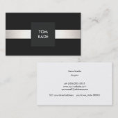 クールデザイモダンナーシルバストライプのック 名刺 (正面/裏面)