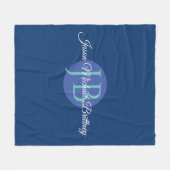 クールデザインパーソナライズkidの名前&モノグラム フリースブランケット (正面(横))