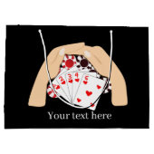 クールトランプのポーカーナイトアッド文字カジノ ラージペーパーバッグ (裏面)