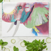 クールトレンディーカラフル象 キッチンタオル (折り畳み)